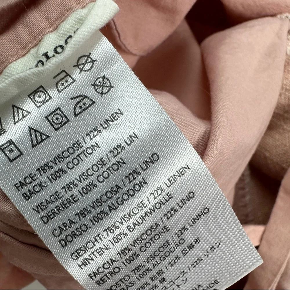 Anthropologie Dusty Pink Washed Linen Blend Euro Pillow Sham